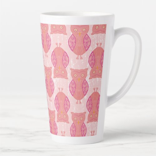 Pink Owls Latte Mug