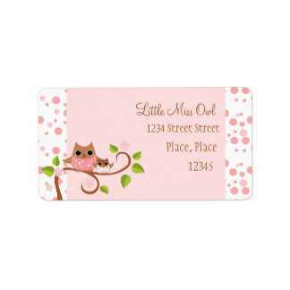 Pink Owls Mama and Baby Label