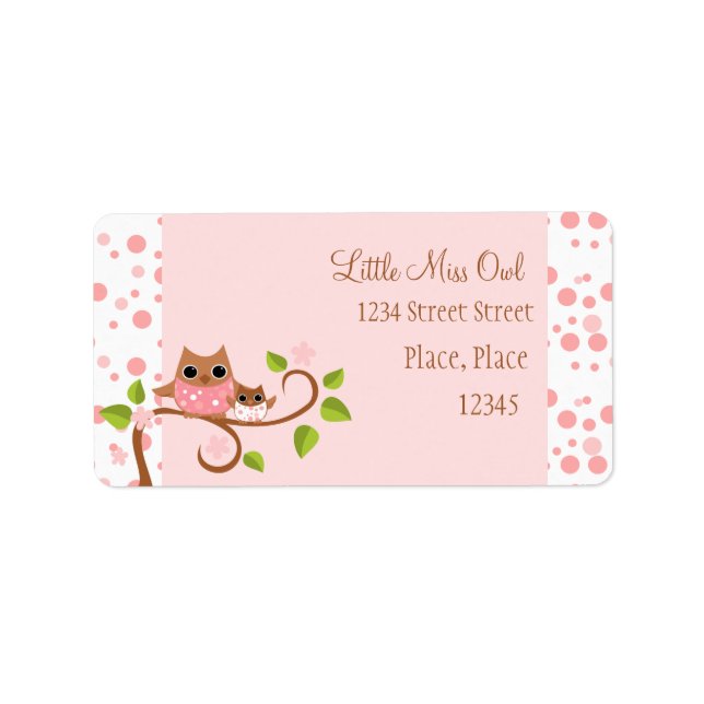 Pink Owls Mama and Baby Label (Front)