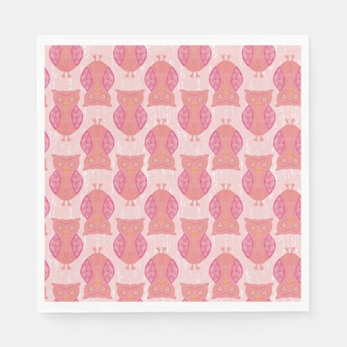 Pink Owls Napkins