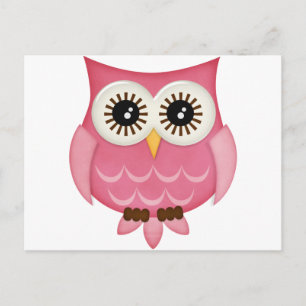 Pink Owls Postcard