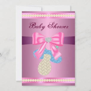 Pink Pacifier Baby Shower Invitation