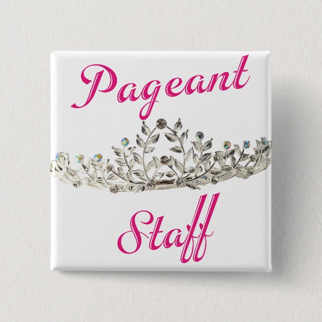 Pink Pageant Staff Pinback Button (Front)