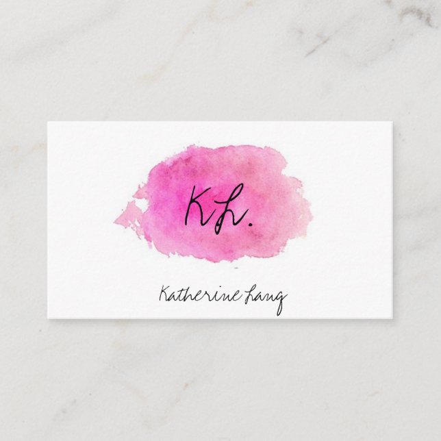 pink paint splash business card (Front)