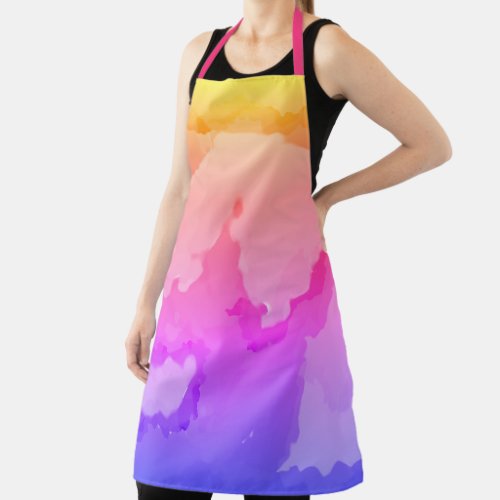 Pink Paint Splash Colorful Abstract Pattern Girly Apron
