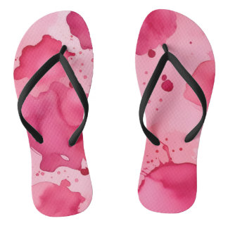 Pink Paint Splash Flip Flops