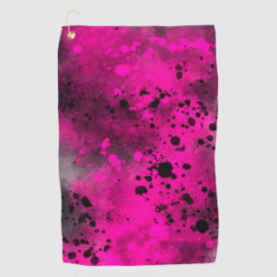 Pink Paint Splatter Golf Towel