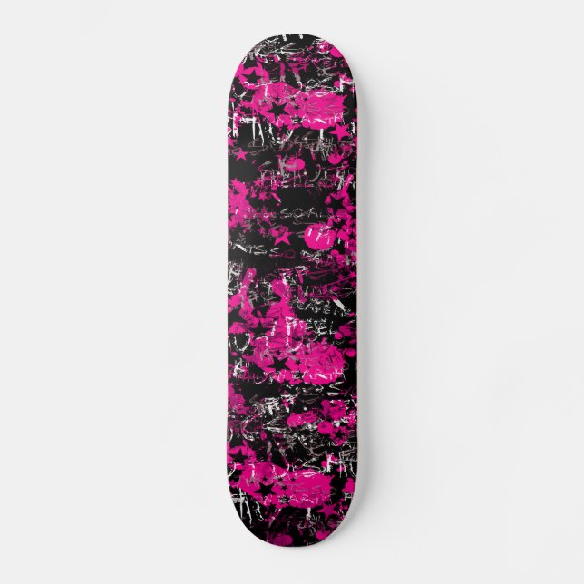 Pink Paint Splatter Skateboard (Front)