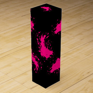 Pink paint Splatter Wine Gift Box