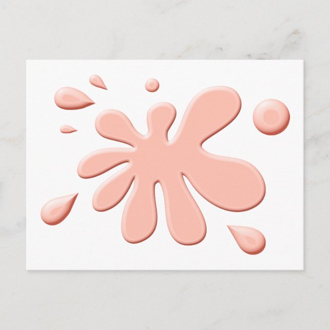 Pink Paint Splodge Postcard (Front)