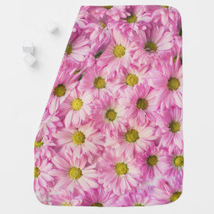 Pink Painted Daisy Baby Blanket