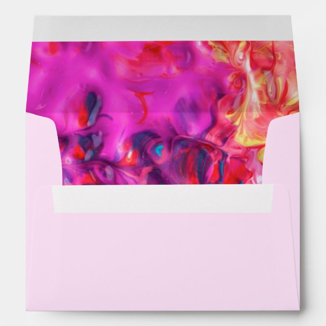 Pink Paints Swirls Pattern Envelope (Back (Bottom))