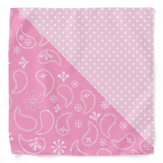 Pink Paisley and Polka Dots Bandana