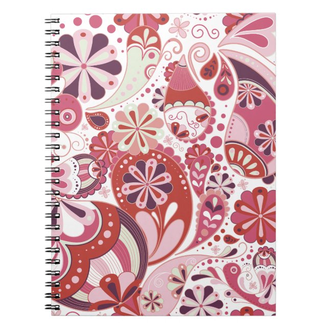 Pink paisley background notebook (Front)