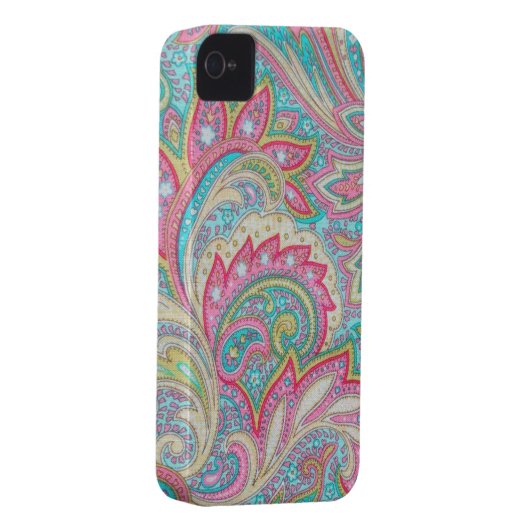 Pink Paisley Case-Mate iPhone 4 Case-Mate iPhone Case (Back/Right)