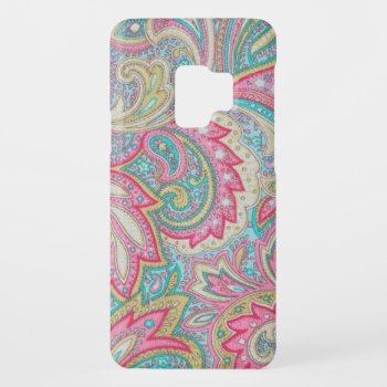 Pink Paisley Case-mate Samsung Galaxy S9 Case by designdivastuff at Zazzle