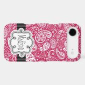 PINK Paisley Girly Pattern with Name Case-Mate iPhone Case (Back (Horizontal))