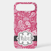 PINK Paisley Girly Pattern with Name Case-Mate iPhone Case (Back)