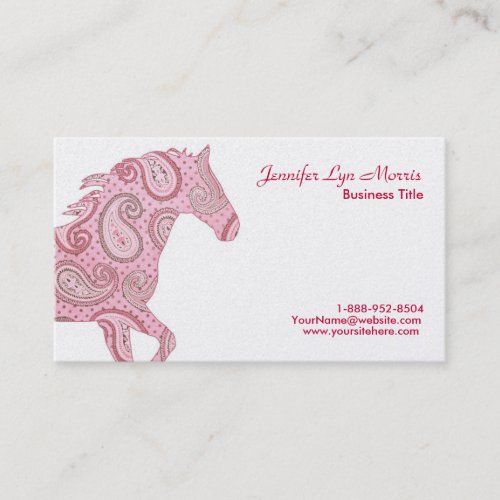 Pink Paisley Horse Business Card Templates