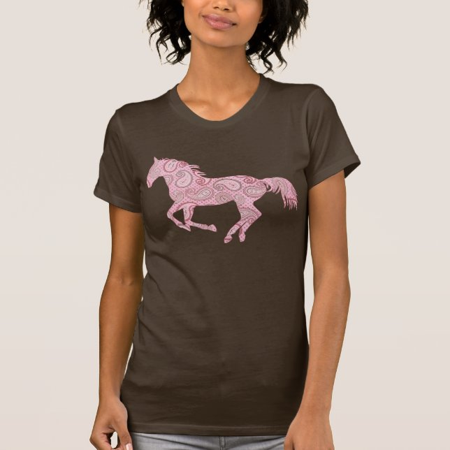 Pink Paisley Horse T-Shirt (Front)