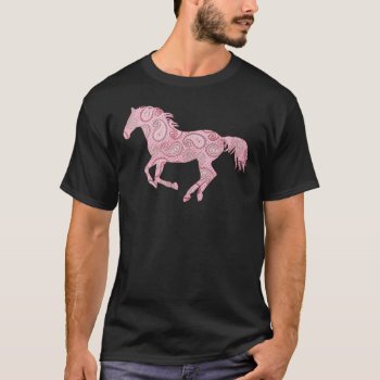 Pink Paisley Horse T-shirt by PaintingPony at Zazzle