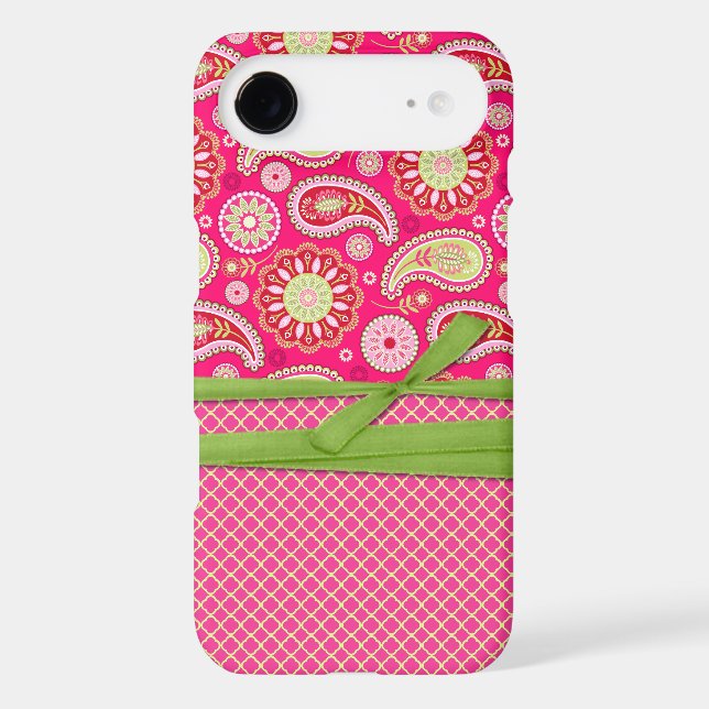 Pink Paisley iPhone 6 Plus Case (Back)