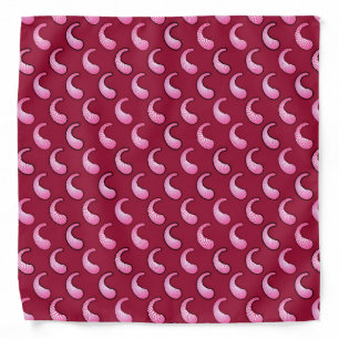 Pink paisley on maroon bandana