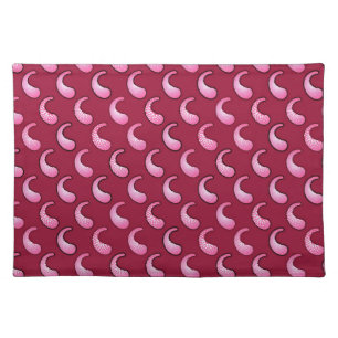 Pink paisley on maroon placemat