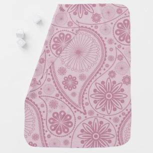 Pink paisley pattern baby blanket