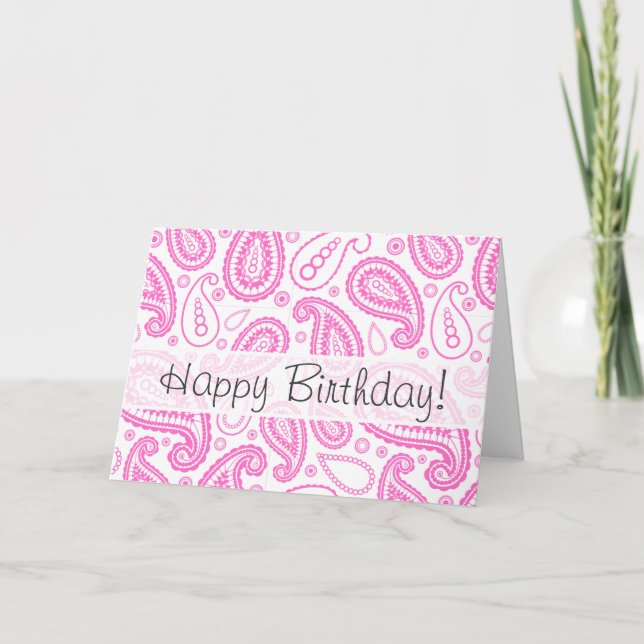 Pink Paisley Pattern Card (Front)