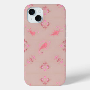 Pink Paisley Pattern iPhone 15 Plus Case