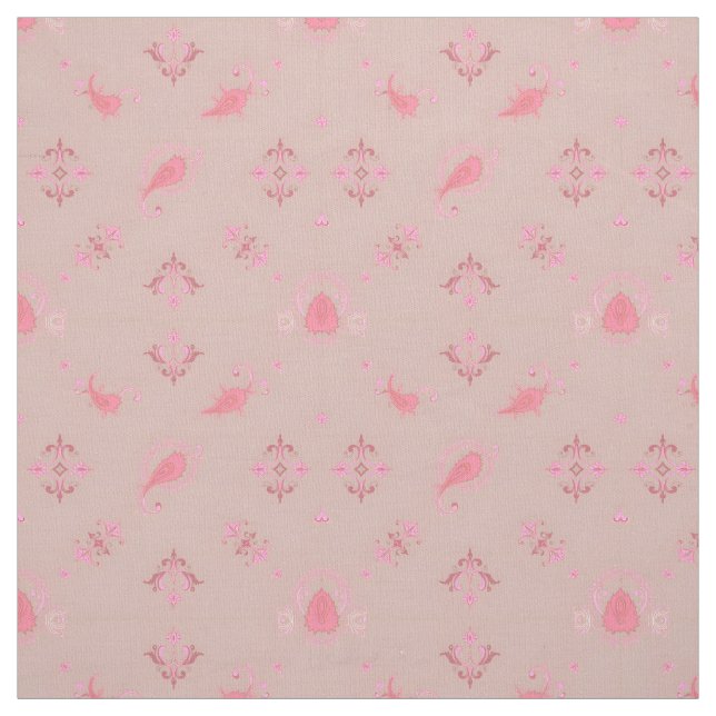Pink Paisley Pattern Fabric (Swatch)