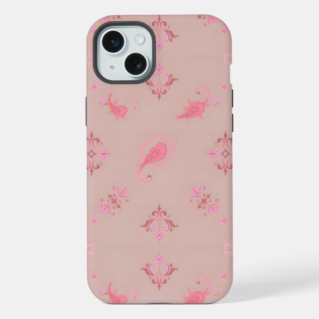 Pink Paisley Pattern Iphone Case (Back)