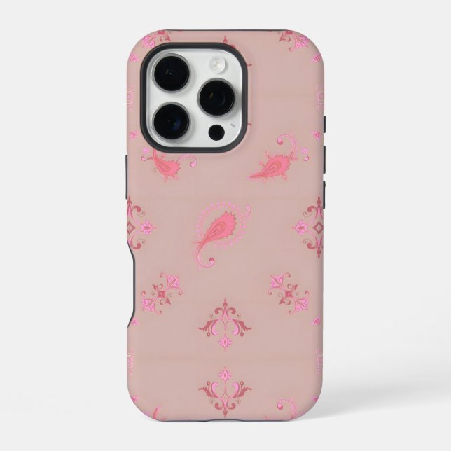 Pink Paisley Pattern Iphone Case (Back)