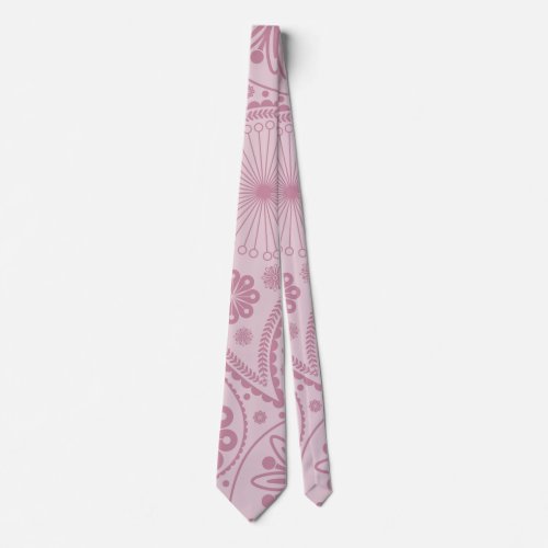 Pink paisley pattern neck tie