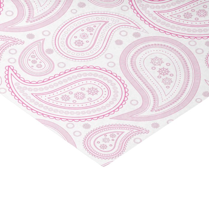 Paisley Pink on White Tissue Paper
