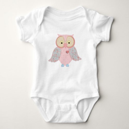 Pink Paisley Print Owl Baby Bodysuit