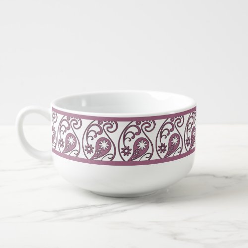 Pink Paisley Soup Mug