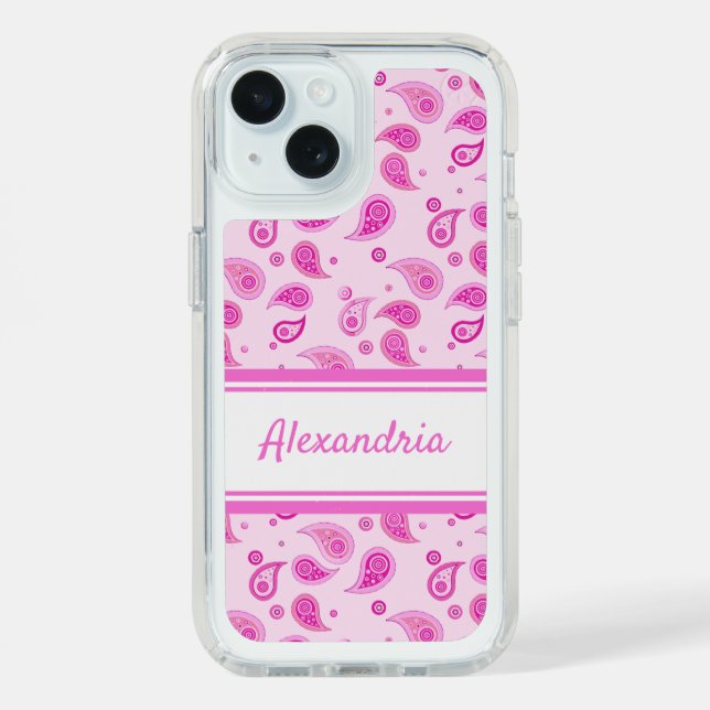 Pink Paisley Speck iPhone Case (Front (Blue))