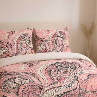 Pink Paisley Swirl The Home Studio Duvet Cover