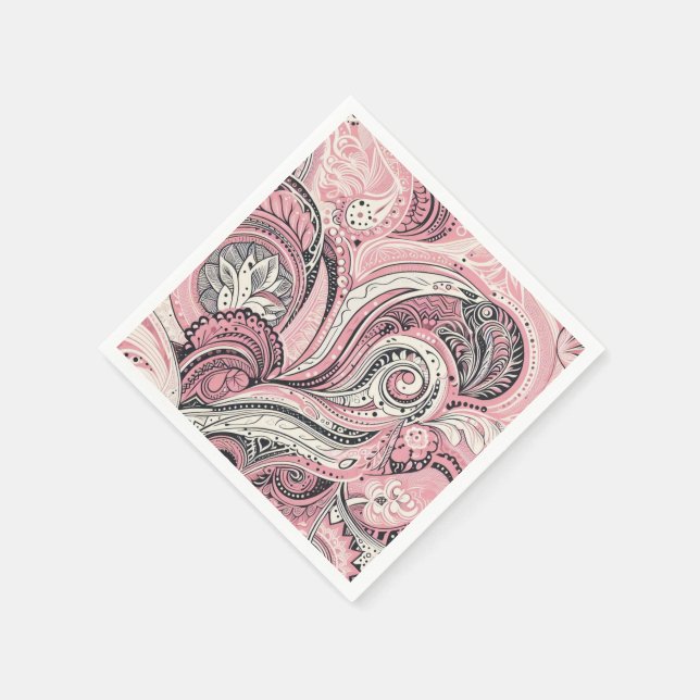 Pink Paisley The Home Studio Napkins (Corner)