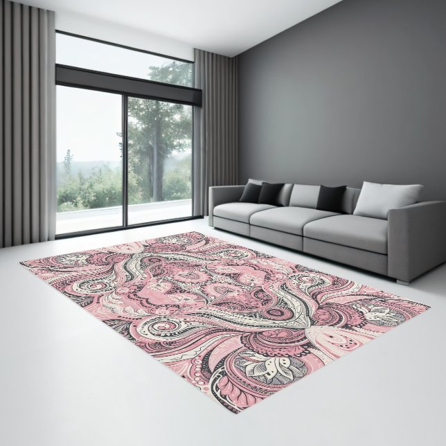 Pink Paisley The Home studio  Rug (Insitu (Indoor 3))