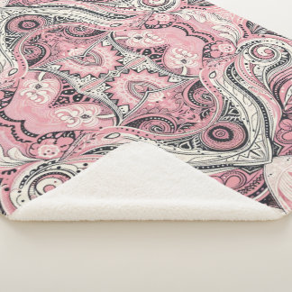 Pink Paisley The Home studio Sherpa Blanket