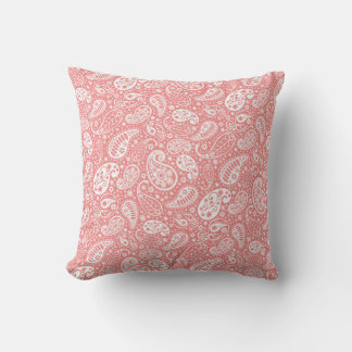 "Pink Paisley Throw Pillow" Pillow