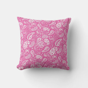 "Pink Paisley Throw Pillow" Pillow