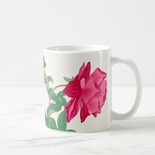 Pink & Pale Orange Rose Flowers  Coffee Mug (Right)