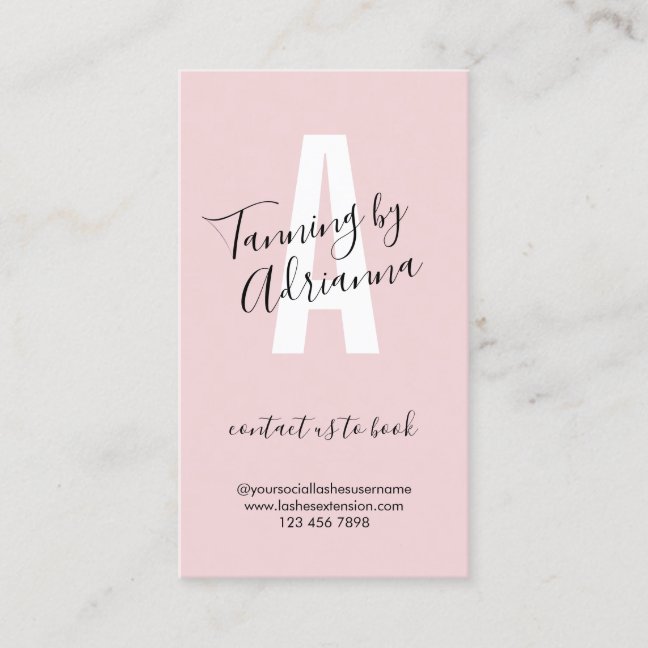 Pink Pale Tanning Aftercare Simple Business Card