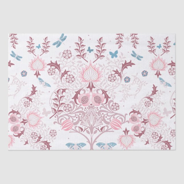 Pink Palette William Morris Design Tissue Paper (Front)