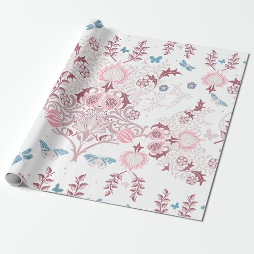 Pink Palette William Morris Design Wrapping Paper