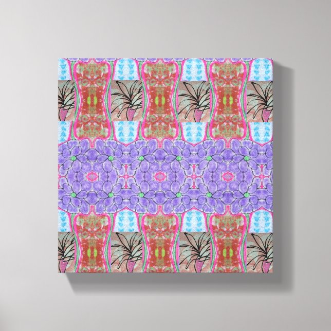 Pink Palm Abstract Canvas Print (Front)